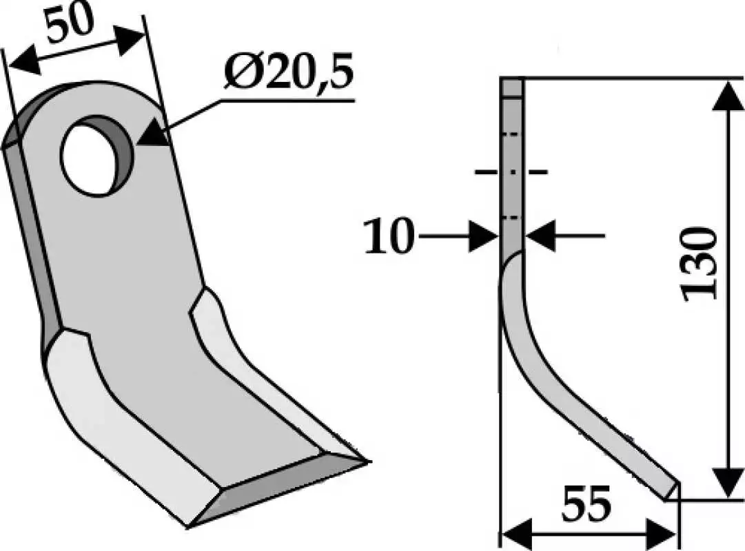 Y-Messer 130x50mm
